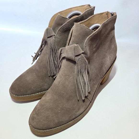 UGG Women's Corin Suede Heeled Moto Biker Casual Ankle Boots Mouse Size US 9 - Picture 3 of 13
